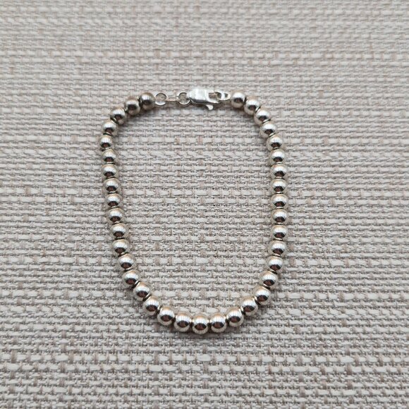 7 Inch Sterling Silver Bright Orbs Unisex Bracelet A5830 - Picture 1 of 5